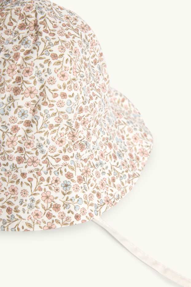 Bébés filles - Petites fleurs - bob bébé - crème