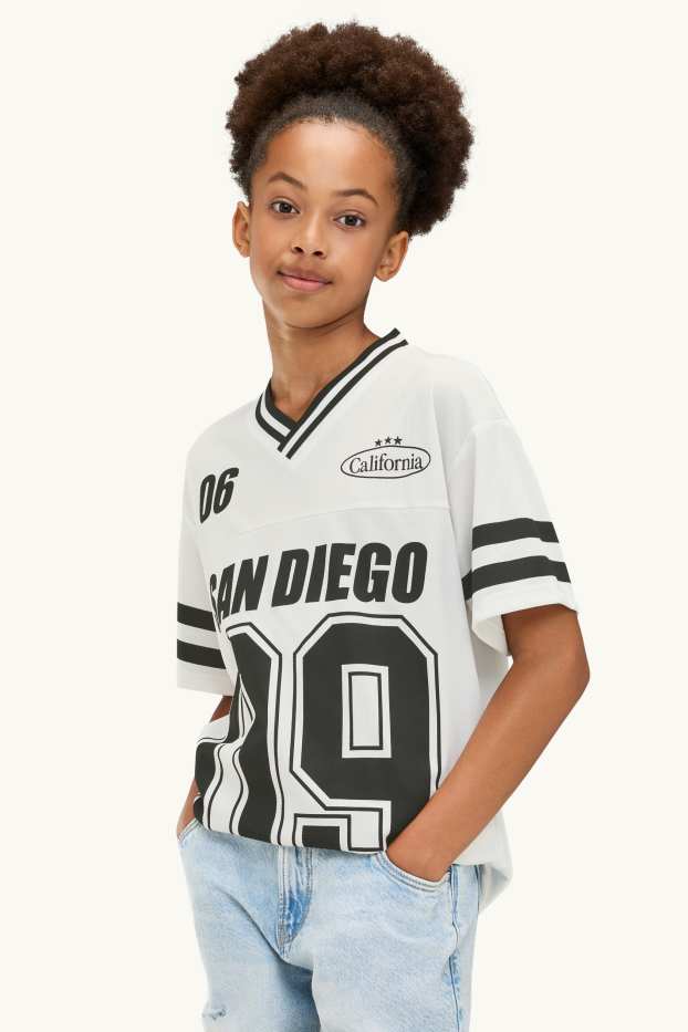 Enfants filles - San Diego - T-shirt - Oversize - blanc / noir