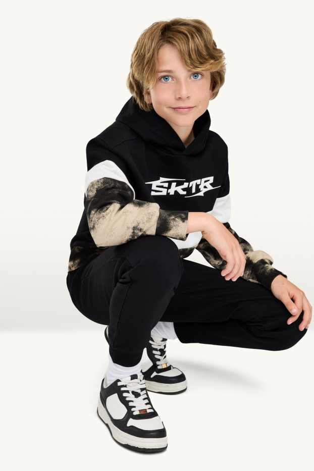 Kinder Buben - Set - Hoodie und Jogginghose - 2 teilig - schwarz