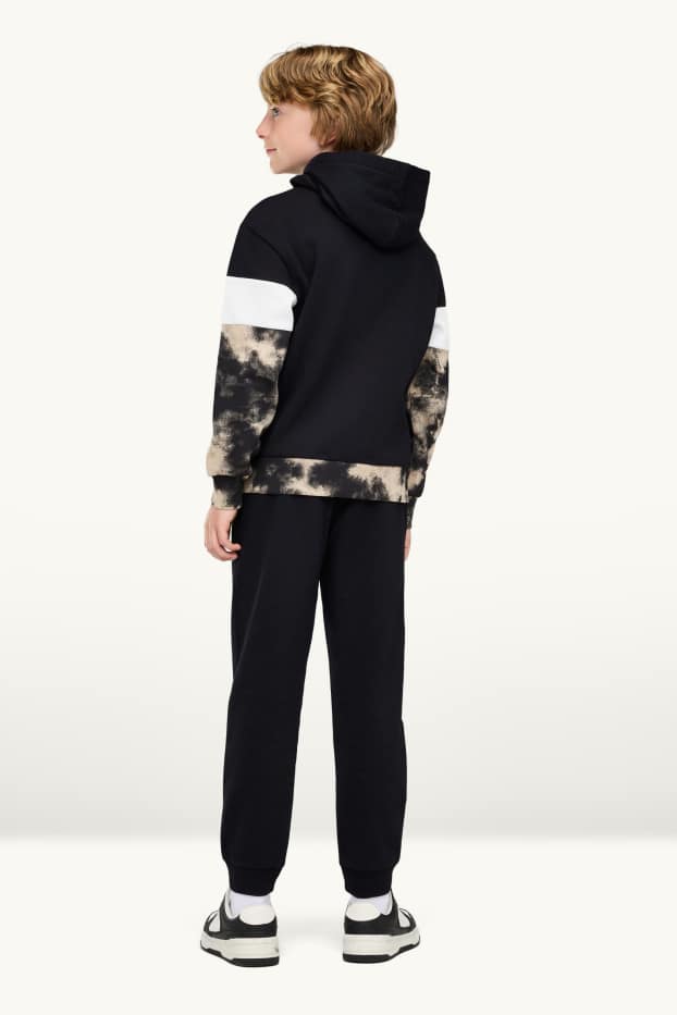 Kinder Buben - Set - Hoodie und Jogginghose - 2 teilig - schwarz