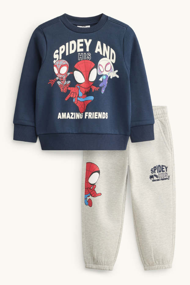 Kinderen: jongens - Spidey - set - sweatshirt en joggingbroek - 2-delig - donkerblauw