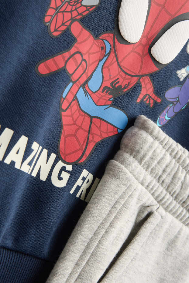 Kinderen: jongens - Spidey - set - sweatshirt en joggingbroek - 2-delig - donkerblauw