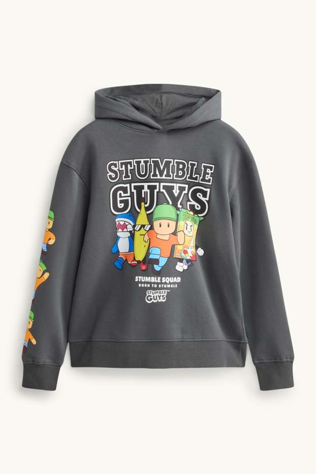 Nen - Stumble Guys - dessuadora amb caputxa - gris fosc