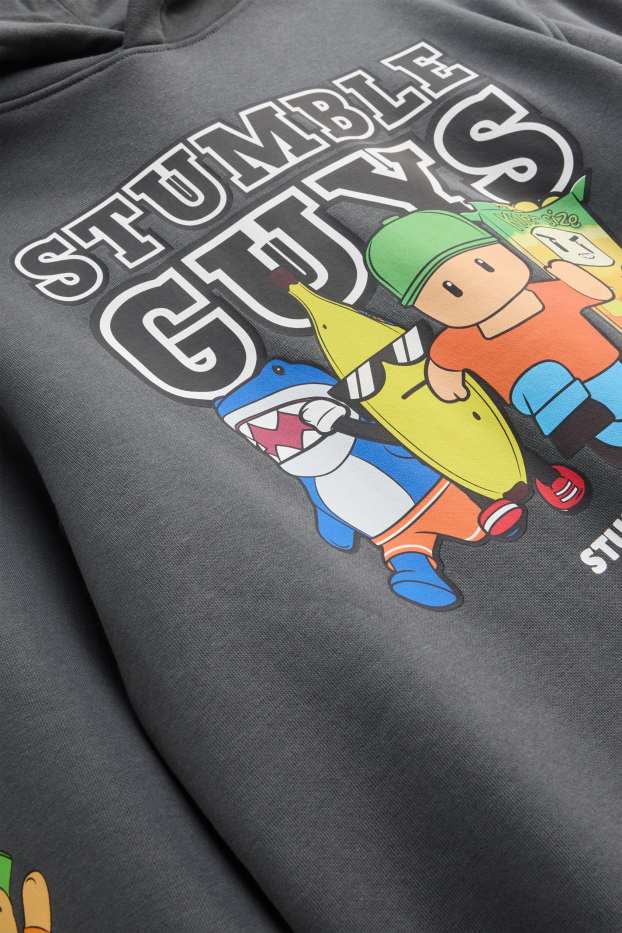 Nen - Stumble Guys - dessuadora amb caputxa - gris fosc
