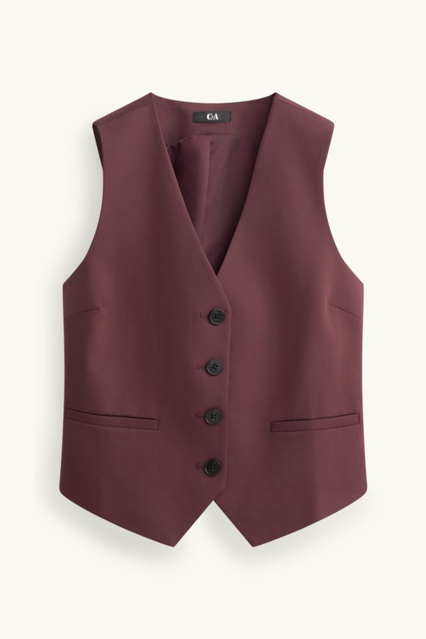 Women - Business waistcoat - regular fit - bordeaux