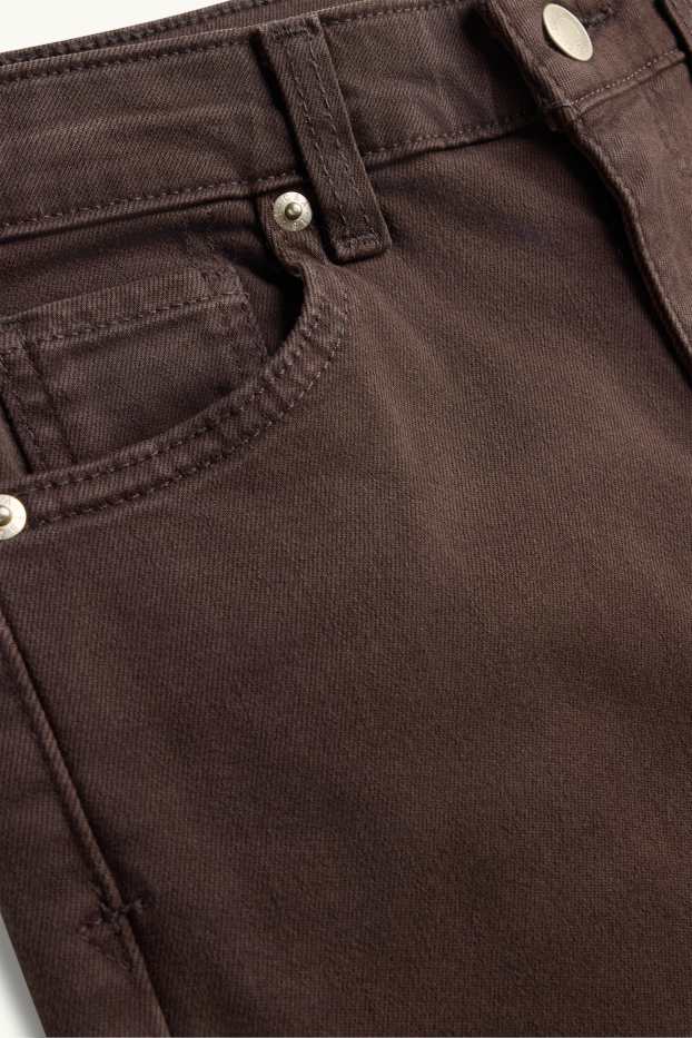 Dames - Flared jeans - high waist - bruin