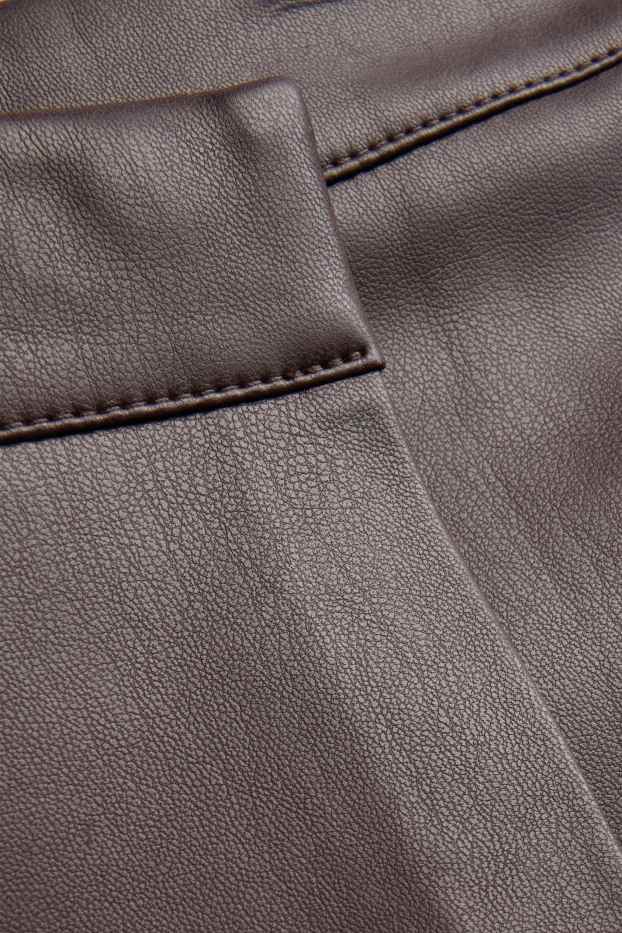 Donna - Gonna pantalone - similpelle - marrone scuro