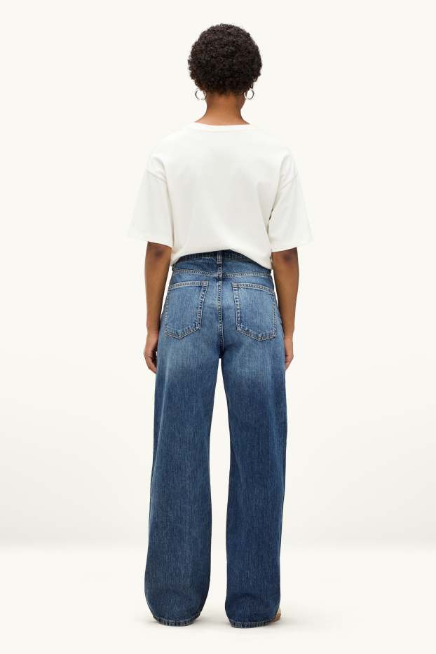 Damen - Baggy Jeans - Mid Waist - jeansblau