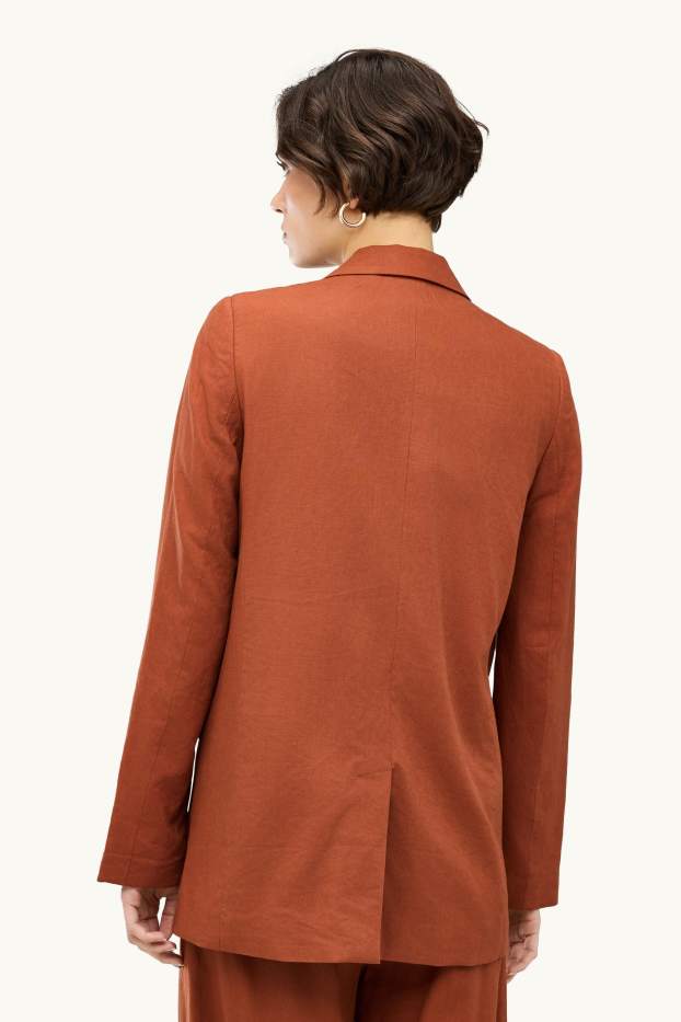 Donna - Blazer business misto lino - regular fit - marrone