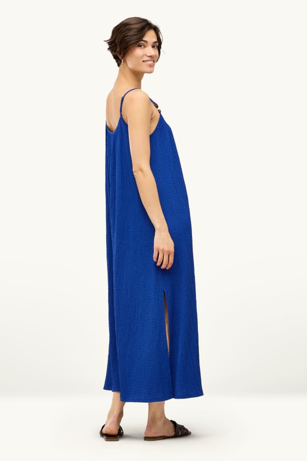 Dames - A-lijn-jurk - met structuur - blauw