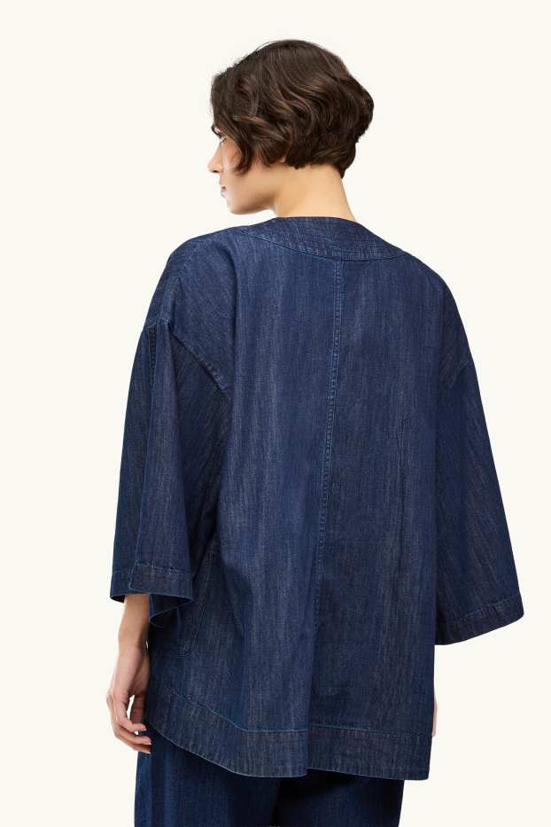 Damen - Jeans-Kimono - dunkeljeansblau