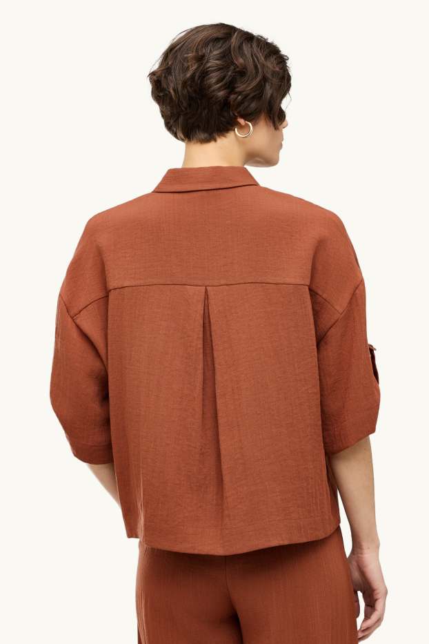 Damen - Hemdbluse - braun