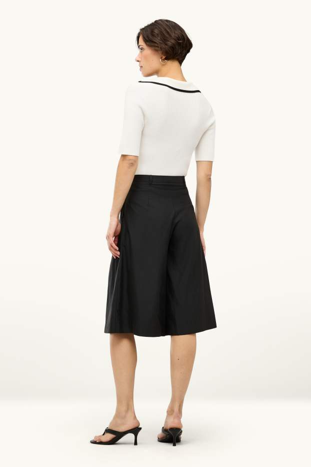 Dames - Bermuda - high waist - zwart