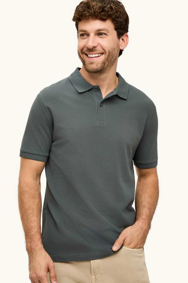 Uomo - Polo - regular fit - grigio scuro