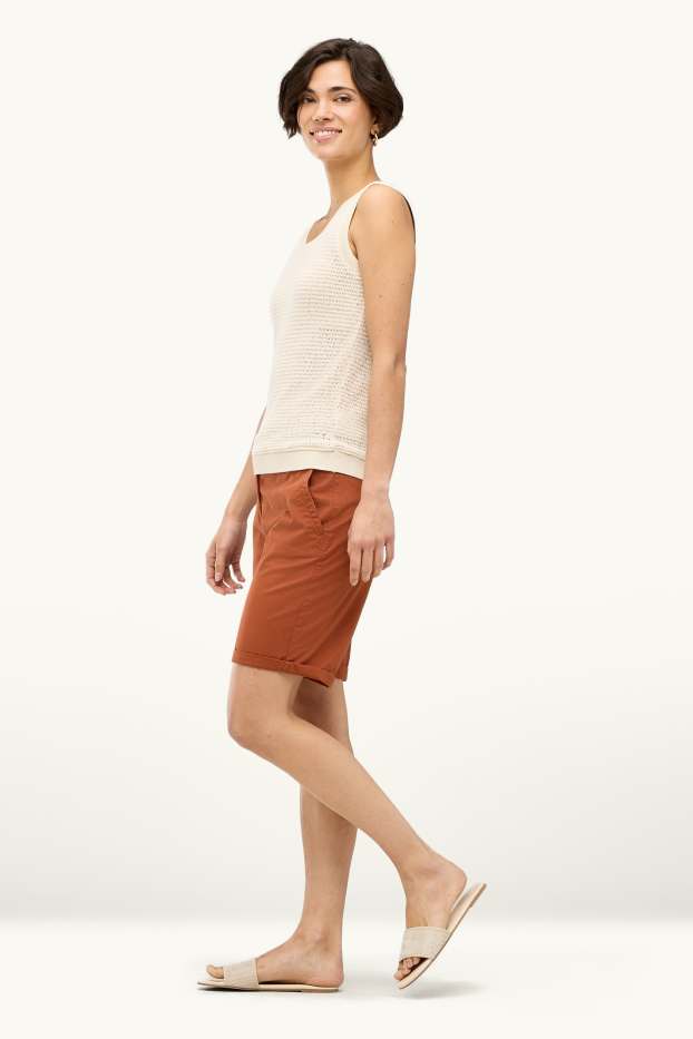 Femmes - Bermudas - mid waist - marron