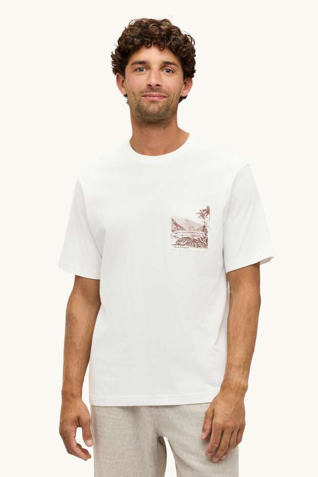 Herren - T-Shirt - Relaxed Fit - weiß