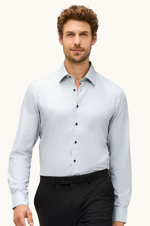 Men - Business shirt - regular fit - kent collar - easy-iron - green