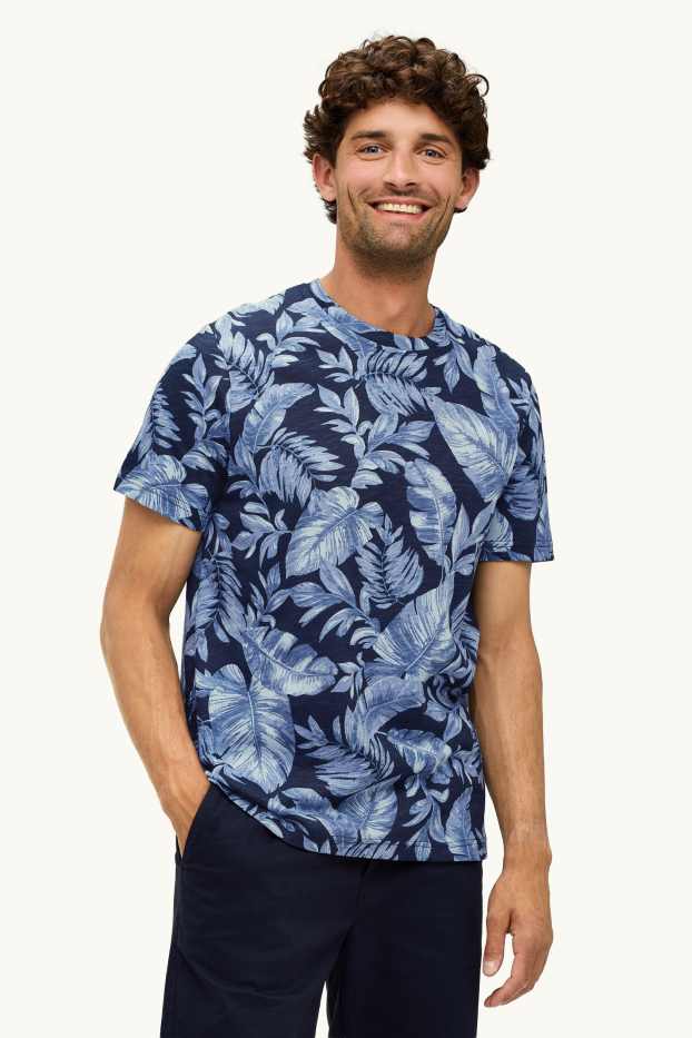 Home - Samarreta de mànigues curtes - regular fit - estampada - blau fosc