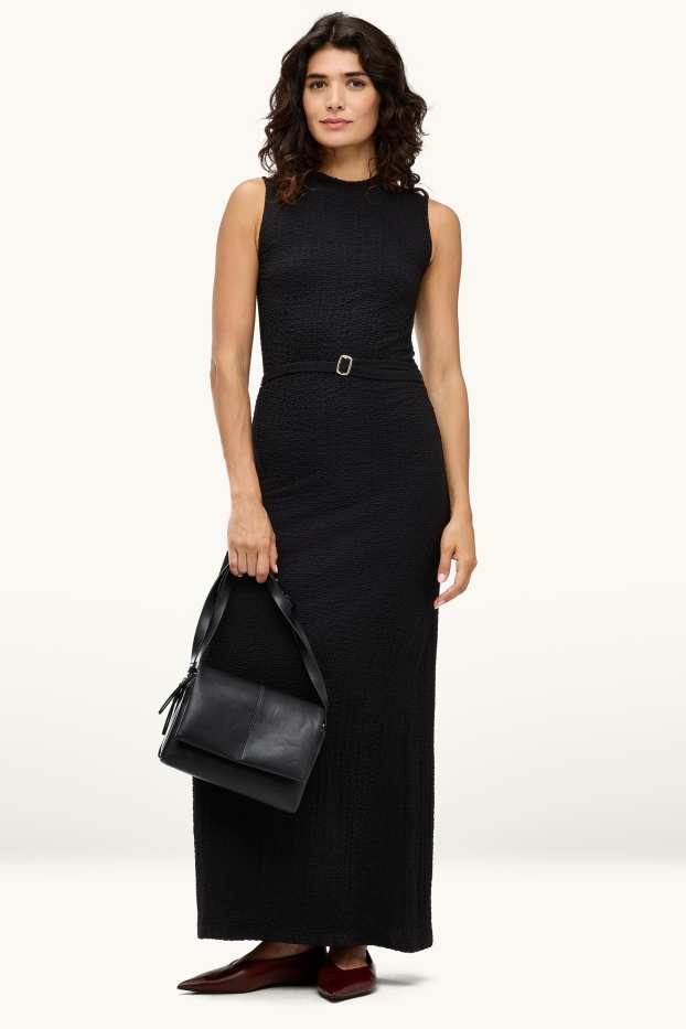 Femei - Rochie cu curea - straight fit - negru