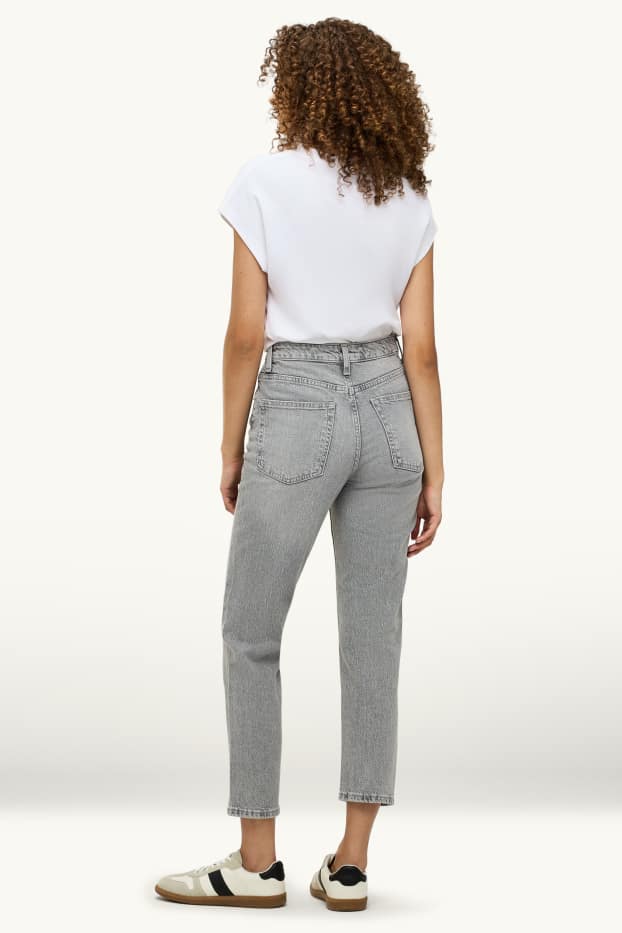 Women - Mom jeans - high waist - LYCRA® - denim-gray