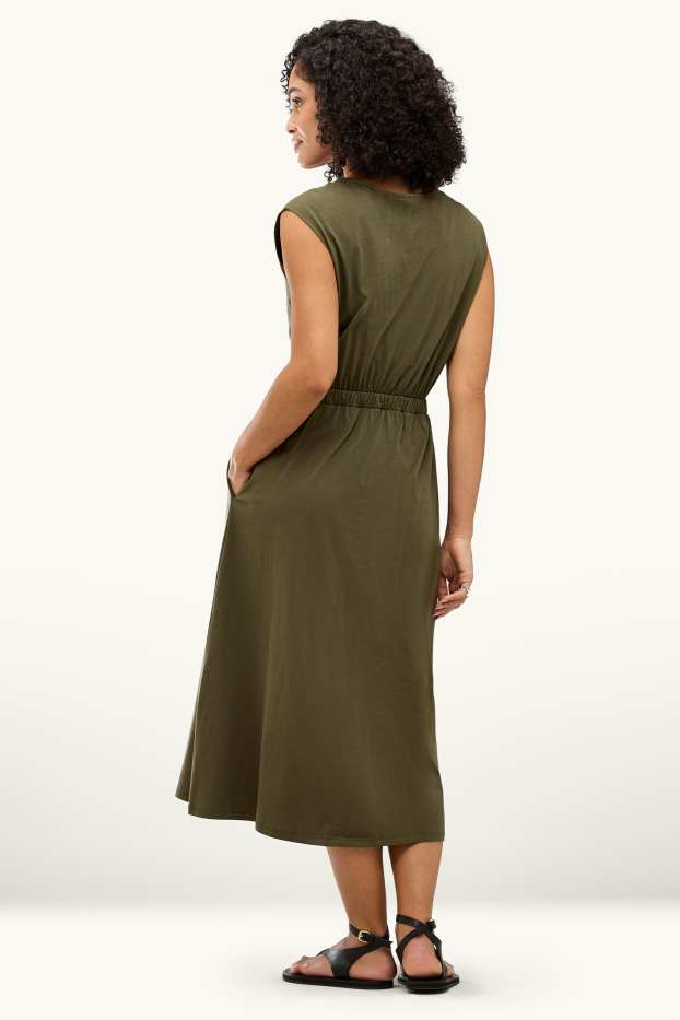Damen - Fit & Flare Kleid - khaki