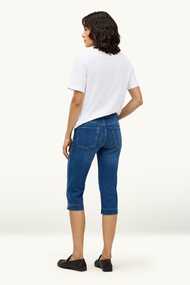 Femmes - Jean capri - mid waist - jean bleu