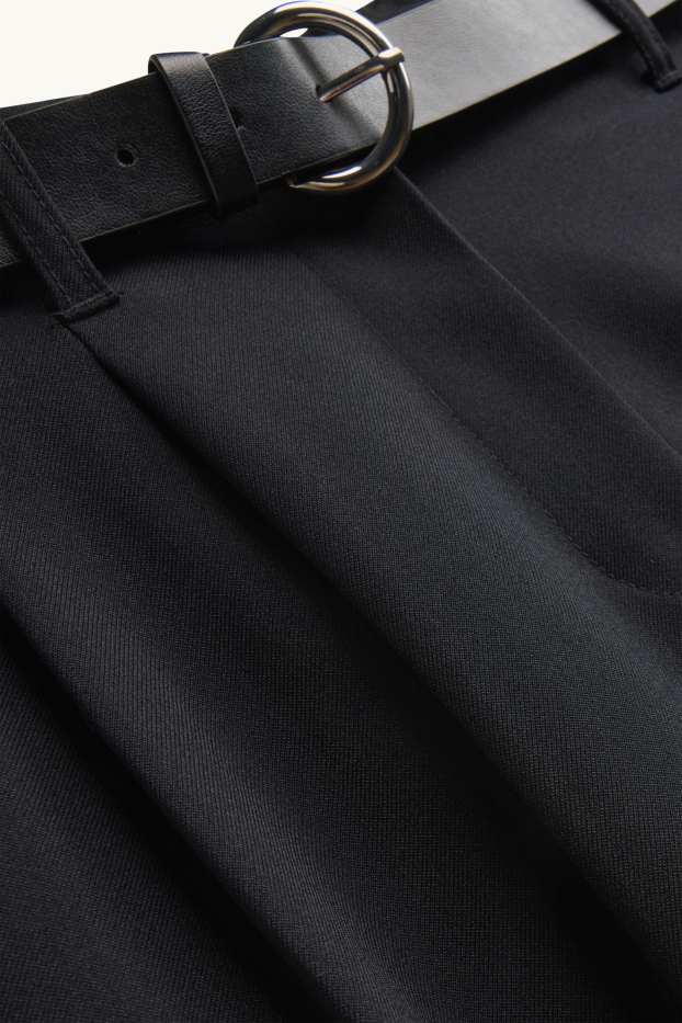 Femmes - Jupe-culotte avec ceinture - mid waist - jambes larges - noir