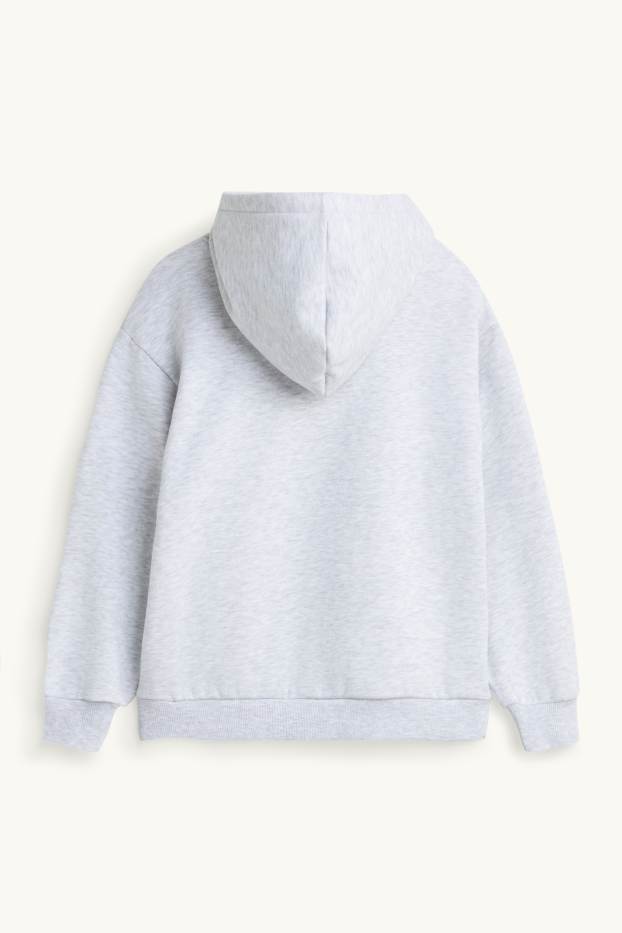 Enfants filles - Lilo & Stitch - sweat à capuche - gris clair chiné