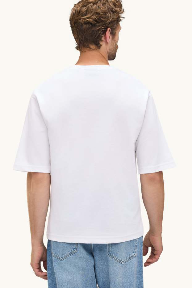 Heren - T-shirt - relaxed fit - wit