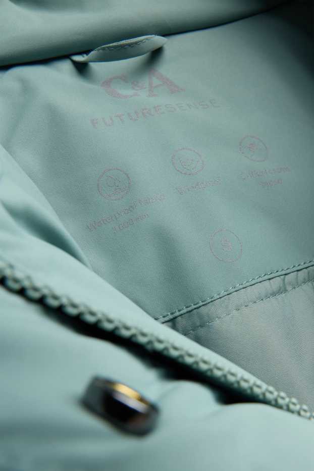 Women - Outdoor coat with hood - lined - waterproof - mint green