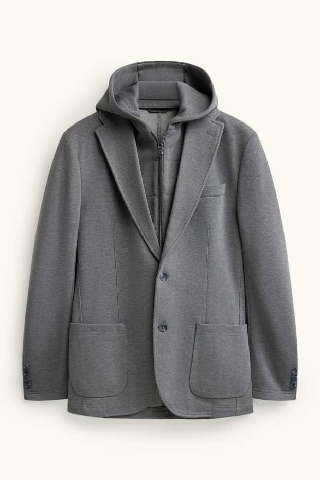 Home - Americana combinable amb caputxa - regular fit - estil 2 en 1 - gris
