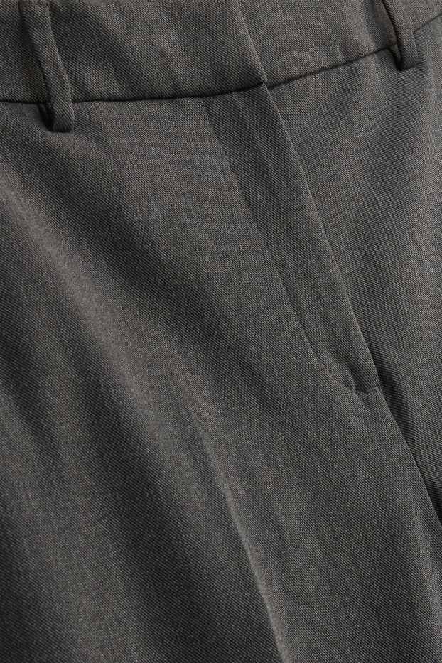 Damen - Stoffhose - Mid Waist - Tapered Fit - dunkelgrau