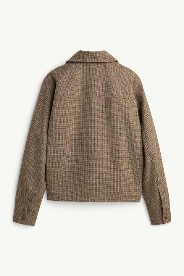 Herren - Hemdjacke - Relaxed Fit - Kent - kariert - beige / braun