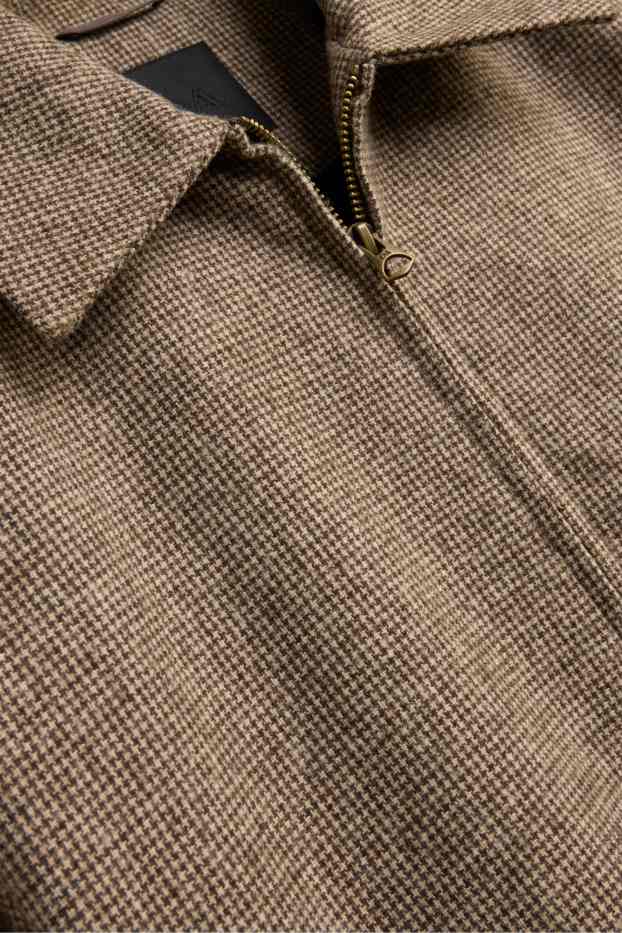 Herren - Hemdjacke - Relaxed Fit - Kent - kariert - beige / braun