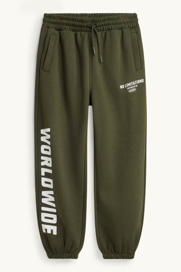 Děti - chlapci - Teplákové kalhoty - khaki