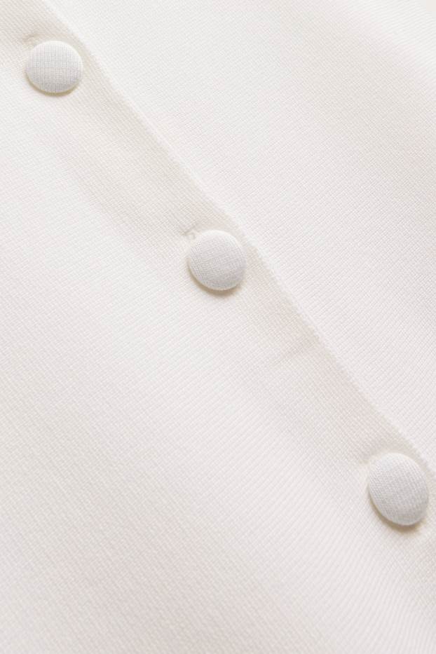 Femei - Vestă tricotată - alb