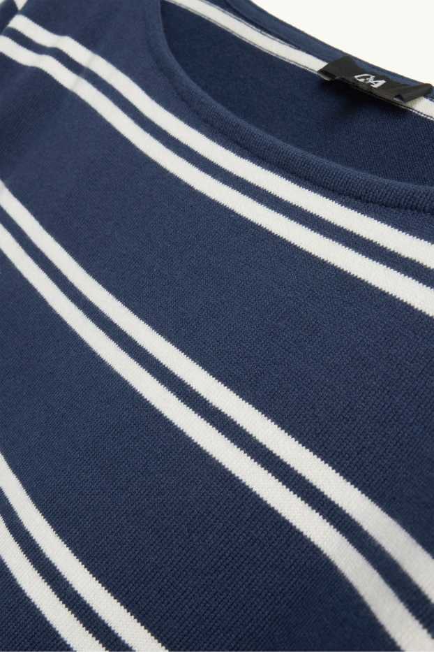 Damen - Langarmshirt - Regular Fit - gestreift - dunkelblau / weiß