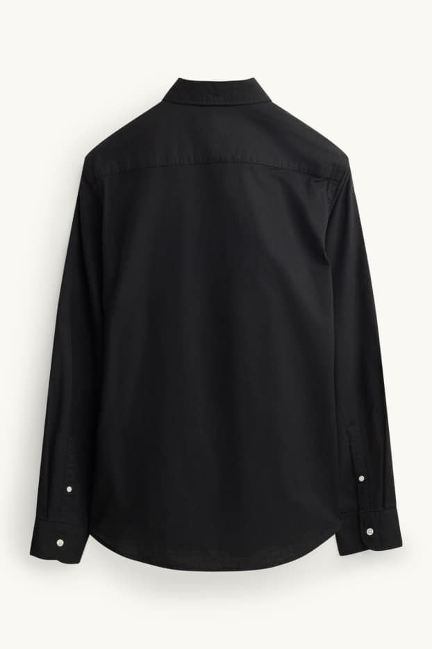 Heren - Overhemd - regular fit - button down - zwart
