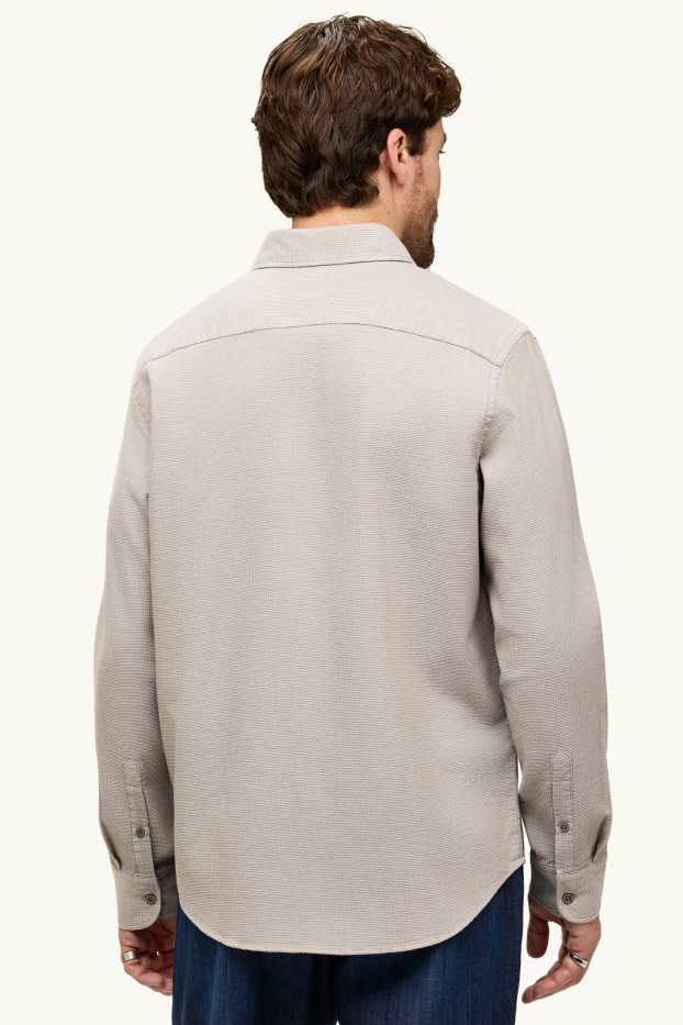 Herren - Hemd - Regular Fit - Kent - strukturiert - beige