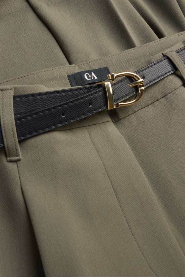 Donna - Pantaloni con cintura - vita alta - tapered fit - verde