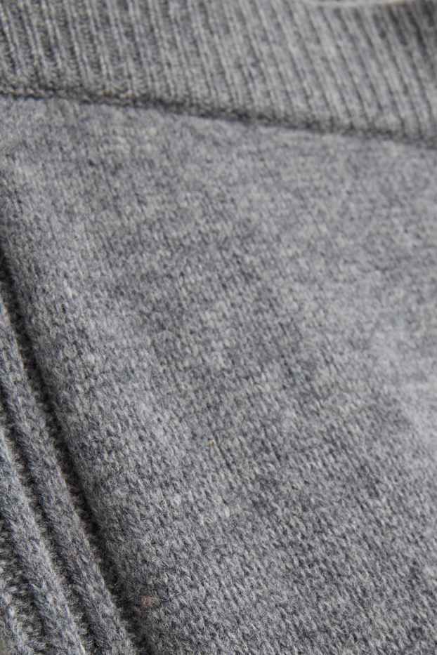 Damen - Jogginghose mit Kaschmir-Anteil - Woll-Mix - grau-melange