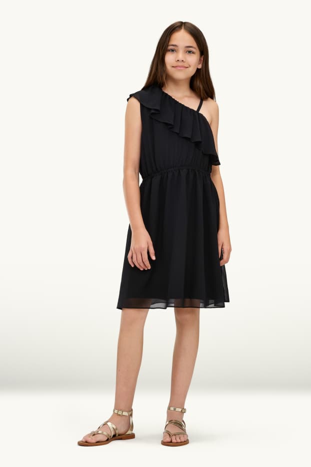 Kinderen: meisjes - Jurk van chiffon - zwart