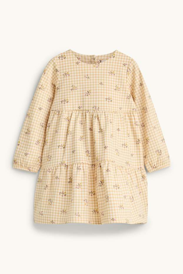 Bébés filles - Petites fleurs - tenue bébé - 2 pièces - jaune moutarde