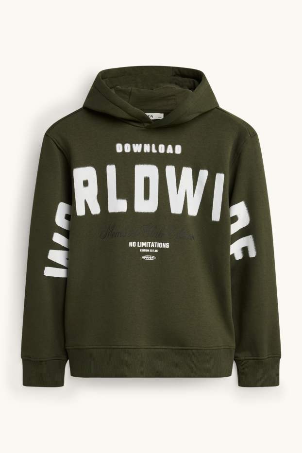 Kinder Buben - Hoodie - dunkelgrün