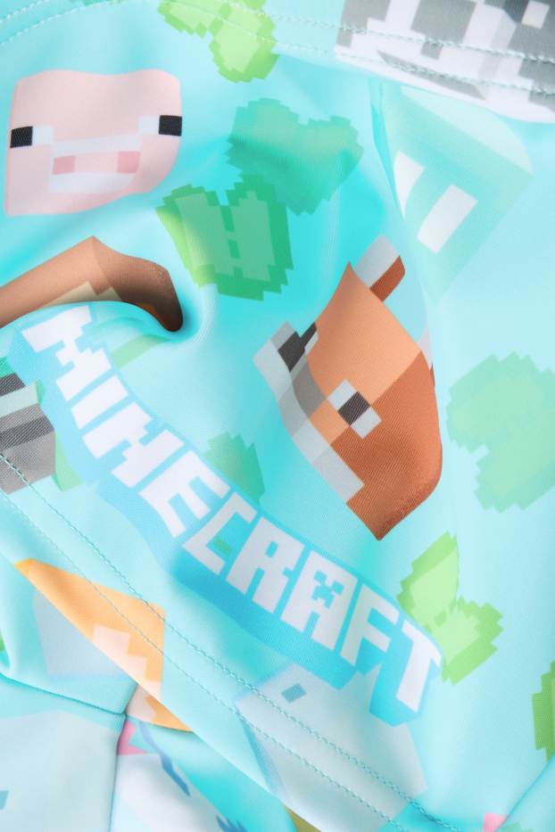 Kinder Buben - Minecraft - Badehose - LYCRA® XTRA LIFE™ - grün / türkis