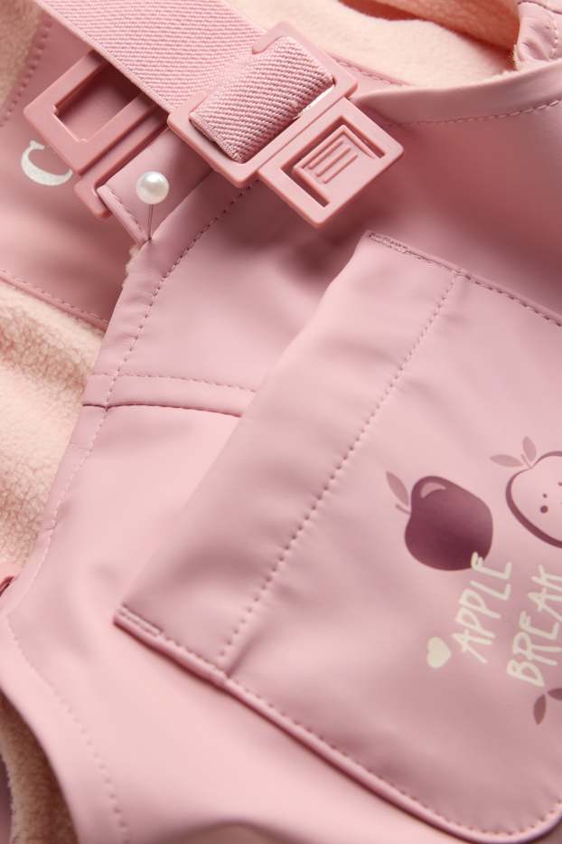 Bébés filles - Pomme - pantalon de pluie bébé - doublé - imperméable - rose