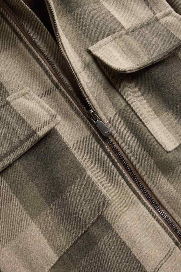 Hommes - Veste-chemise - relaxed fit - à carreaux - beige / marron