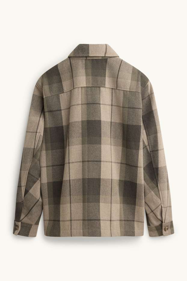 Hommes - Veste-chemise - relaxed fit - à carreaux - beige / marron