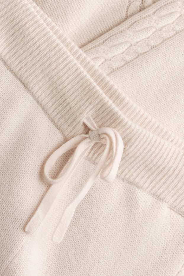 Women - Knitted joggers with cashmere content - wool blend - light beige