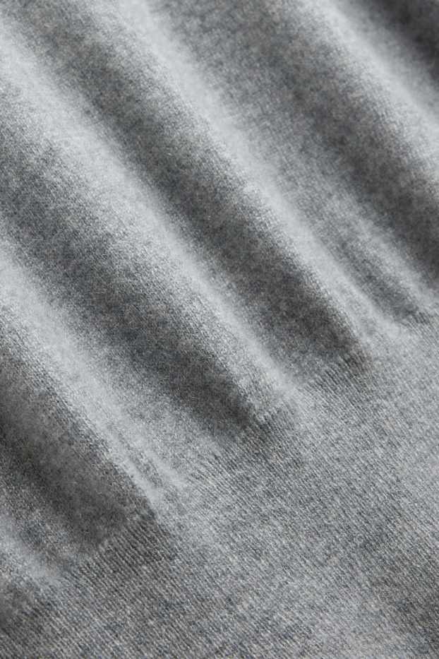 Femmes - Pull sans manches en cachemire - gris chiné
